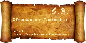 Offenbacher Maximilla névjegykártya