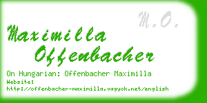 maximilla offenbacher business card